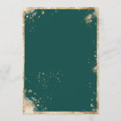 ホワイトゴールド ラスティック フローラル グリーン ウェディング 招待状 (裏面)