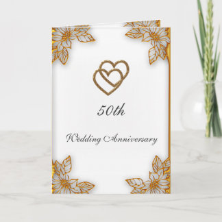 ホワイトゴールド 50周年結婚記念日 カード