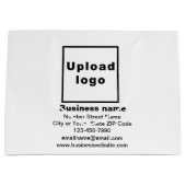 ホワイトサイズのビジネスブランド抱き枕 ラージペーパーバッグ (正面)