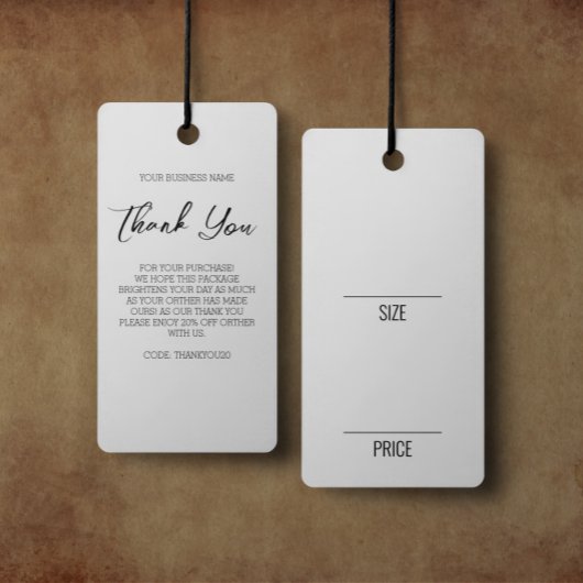 ホワイトサイズ衣料品表示価格つるラベル