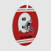 ホワイトサッカーのヘルメット | レッドジャージー オーナメント (正面)