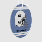 ホワイトサッカーのヘルメット | Blue Jersey オーナメント (正面)