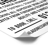 ホワイトサッカーヘルメットフットボールキャンプズ広告ズ ポスター (角)