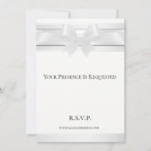 ホワイトサテンの夜のホワイトフォーマル招待状 招待状 (正面)