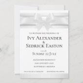 ホワイトサテンの夜のホワイトフォーマル招待状 招待状 (裏面)