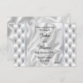 ホワイトサテンキルト結婚式招待状 招待状 (正面/裏面)