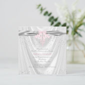 ホワイトサテングリッターピンククロスファースト 招待状 (スタンド正面)