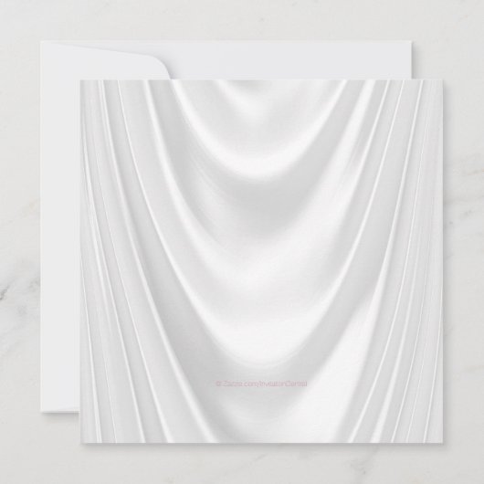 ホワイトサテングリッターピンククロスファースト 招待状 (裏面)