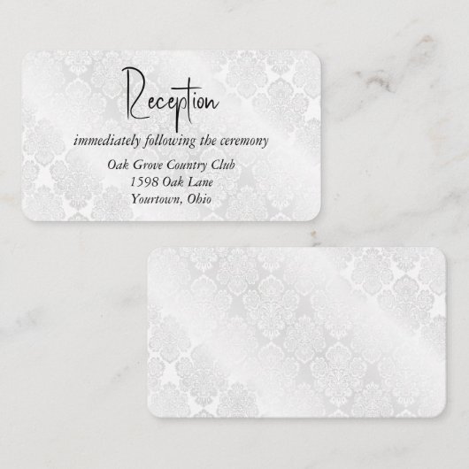 ホワイトサテンダマスク結婚の エンクロージャーカード (正面/裏面)