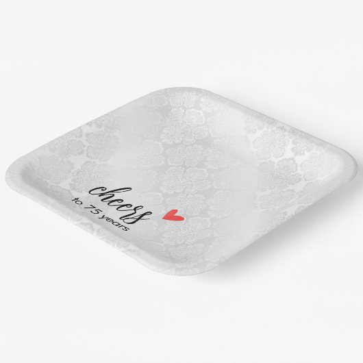 ホワイトサテンダマスク75周年記念 ペーパープレート (傾斜あり)