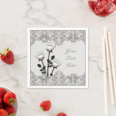 ホワイトサテンバラとレースナプキン スタンダードカクテルナプキン (インサイチュ)