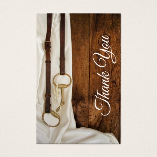 ホワイトサテンホースビットウェスタン結婚式の引き出物ラベル (正面)