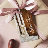 ホワイトサテンホースビットウェスタン結婚式の引き出物ラベル ギフトタグ