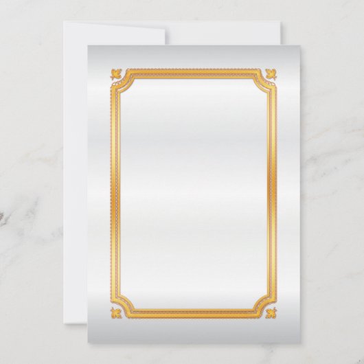 ホワイトサテン金ゴールド招待状 招待状 (裏面)