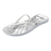ホワイトサテン&シルバー華美デザイン |花嫁 ビーチサンダル (アングル)
