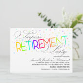 ホワイトサプライズかわいらしリタイアメントパーティの招待状 招待状 (スタンド正面)