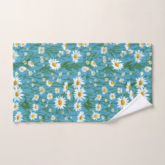 ホワイトサマーデイジーオンアクア バスタオルセット (ハンドタオル)