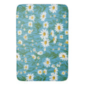 ホワイトサマーデイジーオンアクア バスマット (正面縦)