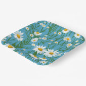 ホワイトサマーデイジーオンアクア ペーパープレート (傾斜あり)