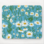 ホワイトサマーデイジーオンアクア マウスパッド (正面)