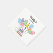 ホワイトサモエードドッグバースデーパーティー紙ナプキンス スタンダードカクテルナプキン (角)