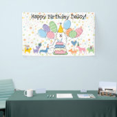 ホワイトサモエードドッグ誕生日パーティー 横断幕 (トレードショー)