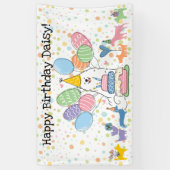 ホワイトサモエードドッグ誕生日パーティー 横断幕 (縦)