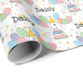 ホワイトサモエードドッグ誕生日 ラッピングペーパー (ロールコーナー)