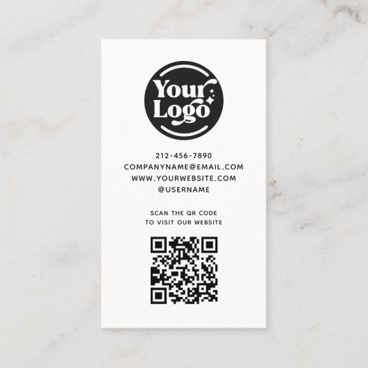 ホワイトサンキュービジネスロゴQRコード小売 割引カード (裏面)