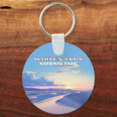 ホワイトサンズナショナルパークサンセットデュネスニューメキシコ キーホルダー (裏面)