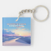 ホワイトサンズナショナルパークサンセットデュネスニューメキシコ キーホルダー (裏面)
