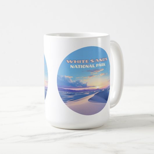 ホワイトサンズナショナルパークサンセットデュネスニューメキシコ コーヒーマグカップ (正面右)
