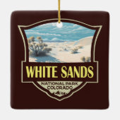 ホワイトサンズナショナルパークトラベルアートヴィンテージ セラミックオーナメント (裏面)