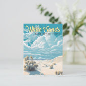 ホワイトサンズナショナルパークトラベルアートヴィンテージ ポストカード (スタンド正面)