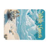 ホワイトサンズナショナルパークトラベルアートヴィンテージ マグネット (横)