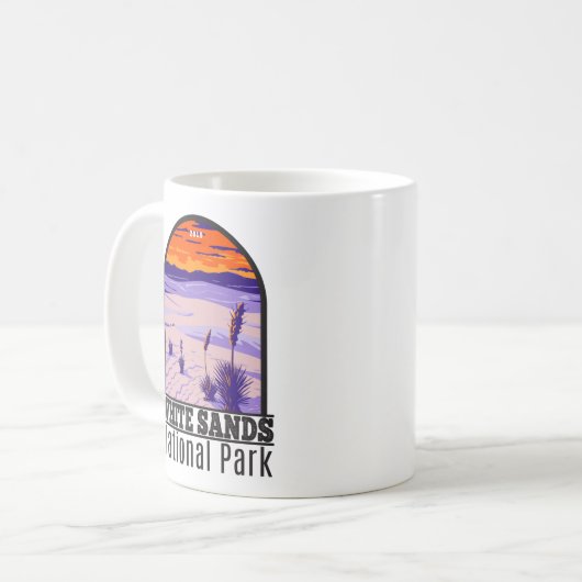 ホワイトサンズナショナルパークニューメキシコヴィンテージ コーヒーマグカップ (正面左)