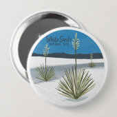 ホワイトサンズナショナルパークニューメキシコ石膏ユッカ 缶バッジ (正面&裏面)