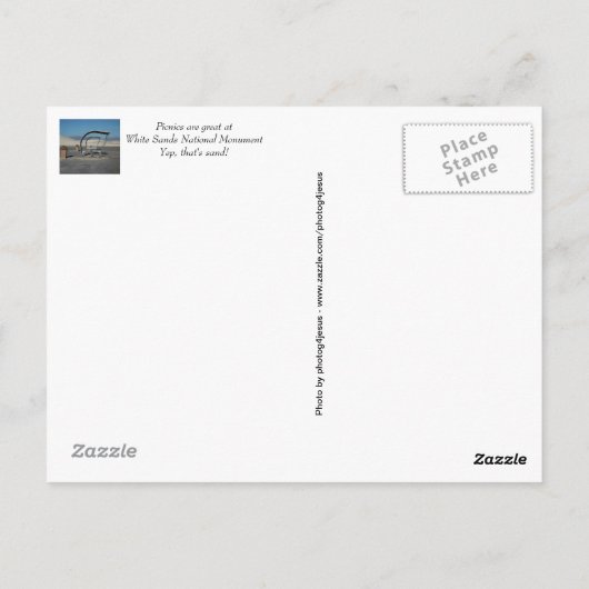 ホワイトサンズナショナルパークニューメキシコ ポストカード (裏面)
