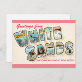 ホワイトサンズニューメキシコヴィンテージ旅行はがき ポストカード (正面/裏面)