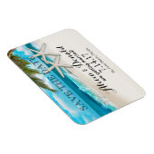 ホワイトサンズビーチヒトデのカップル日付を保存 マグネット (右側)