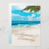 ホワイトサンズ頼ビーチ名を砂に入れる 招待状 (正面/裏面)