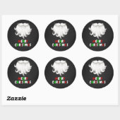 ホワイトサンタのあごひげクリスマスパーティー ラウンドシール (シート)