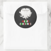 ホワイトサンタのあごひげクリスマスパーティー ラウンドシール (バッグ)