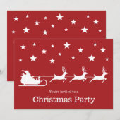 ホワイトサンタスレオンレッド – クリスマスパーティー 招待状 (正面/裏面)