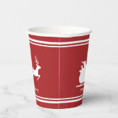 ホワイトサンタライとメリークリスマス文字オンレッド 紙コップ (右)