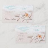 ホワイトサンディビーチスターフィッシュブルー海トロピカル 名刺 (正面/裏面)