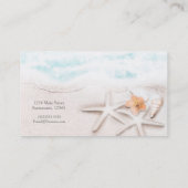 ホワイトサンディビーチスターフィッシュブルー海トロピカル 名刺 (裏面)
