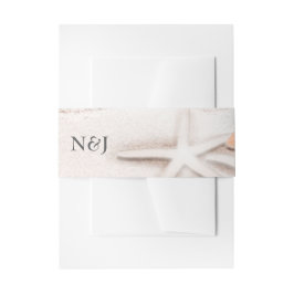 ホワイトサンディビーチスターフィッシュブルー海トロピカル 招待状ベリーバンド