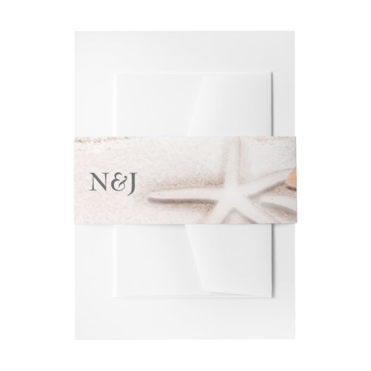 ホワイトサンディビーチスターフィッシュブルー海トロピカル 招待状ベリーバンド (正面例)