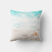 ホワイトサンディビーチスターフィッシュブルー海トロピカルC クッション (裏面)